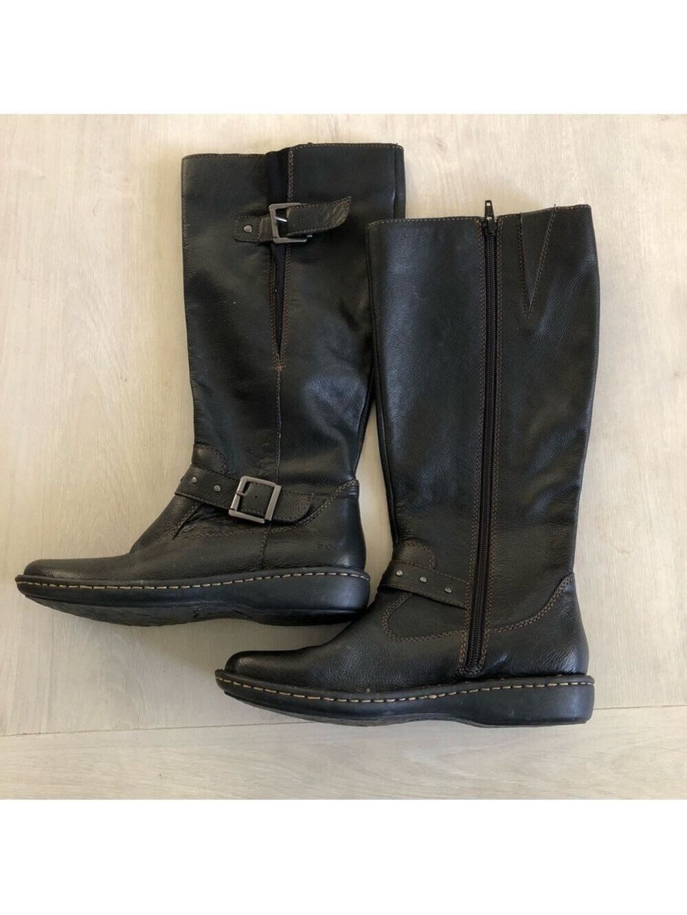 b.o.c. Boho Size 7M Oliver Leather Riding Boots Buttery Soft Pebble Grain Leathe - Picture 2 of 11
